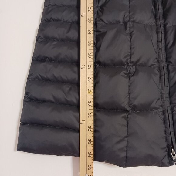 Talbots Black Down Puffer Coat Removable Hood Longline Size Small - Picture 11 of 11